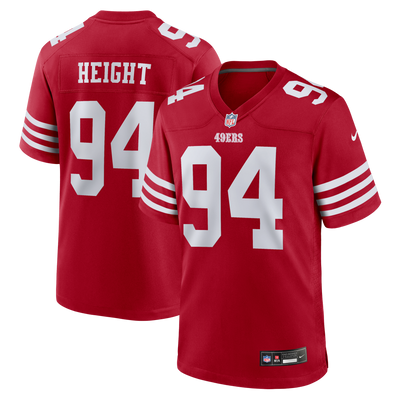San Francisco 49ers Romello Height Nike Scarlet Team Game Jersey
