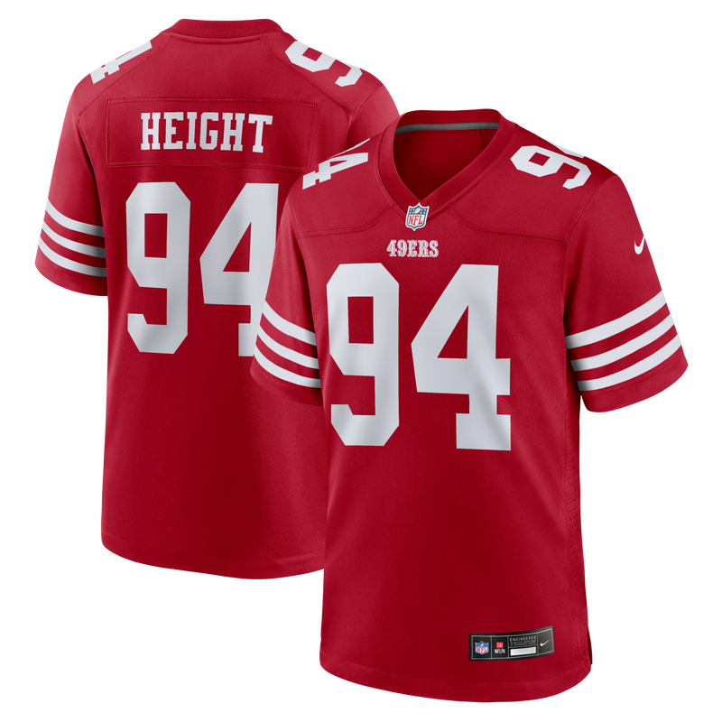 San Francisco 49ers Romello Height Nike Scarlet Team Game Jersey