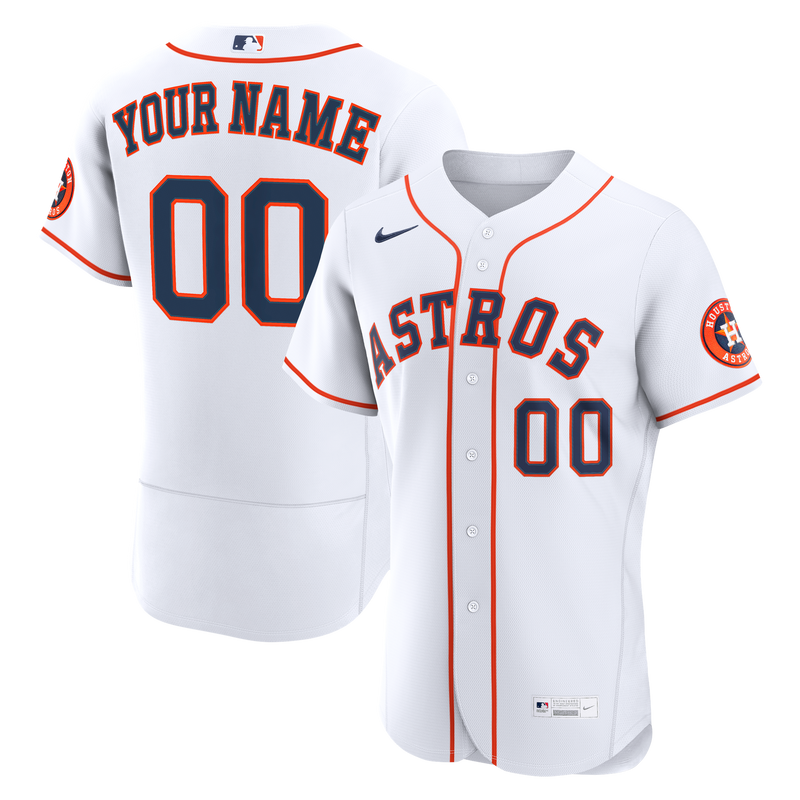 Houston Astros Nike White Home Authentic Custom Jersey