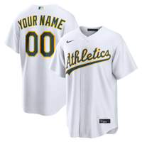 Athletics Nike White Home Replica Custom Jersey