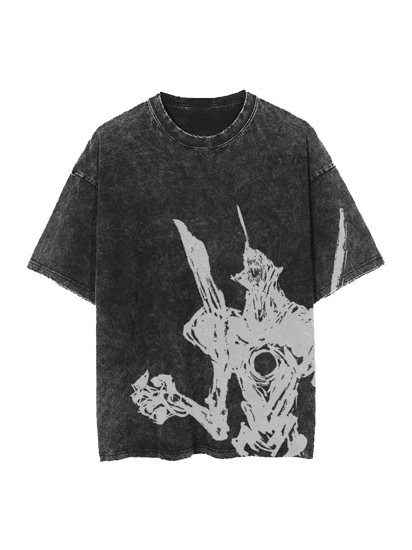 Washed black t-shirt with Evangelion Unit-01 Neon Genesis Evangelion Evangelion Art graphic – photo 1