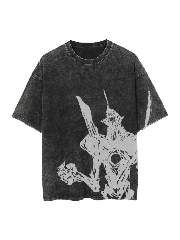 Washed black t-shirt with Evangelion Unit-01 Neon Genesis Evangelion Evangelion Art graphic – photo 1