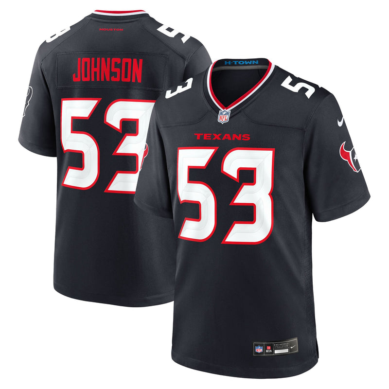 Houston Texans Caleb Johnson Nike Navy Team Game Jersey