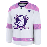 Anaheim Ducks Fanatics White 2024 Hockey Fights Cancer Practice Jersey