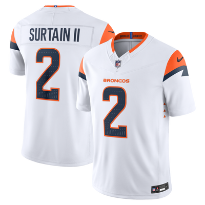 Denver Broncos Patrick Surtain II Nike White Vapor F.U.S.E. Printed Limited Jersey