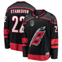 Carolina Hurricanes Logan Stankoven Fanatics Black 2026 Stanley Cup Final Home Breakaway Jersey