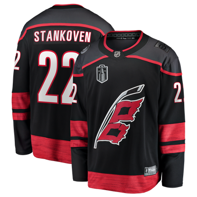 Carolina Hurricanes Logan Stankoven Fanatics Black 2026 Stanley Cup Final Home Breakaway Jersey