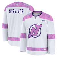 New Jersey Devils Fanatics White Hockey Fights Cancer Survivor Practice Jersey