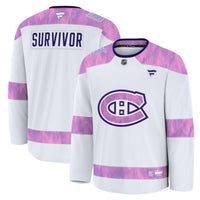 Montreal Canadiens Fanatics White Hockey Fights Cancer Survivor Practice Jersey