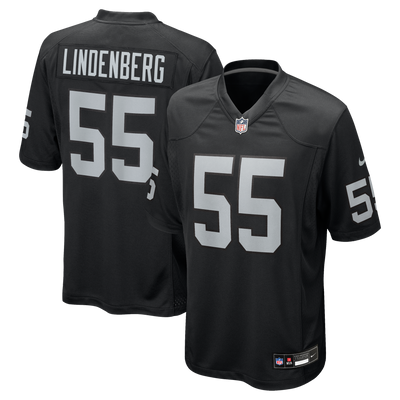 Las Vegas Raiders Cody Lindenberg Nike Black Team Game Jersey