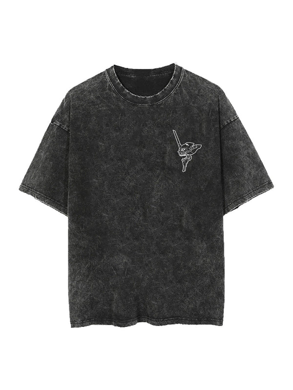Washed black t-shirt with Evangelion Unit-01 Neon Genesis Evangelion Bio-Machine 001 graphic – photo 2