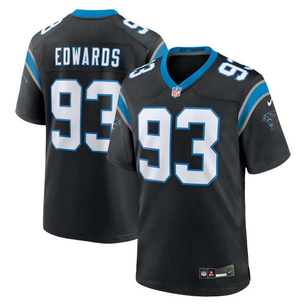 Carolina Panthers TeRah Edwards Nike Black Team Game Jersey