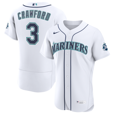 Seattle Mariners J.P. Crawford Nike White Home 50th Season Authentic Jersey