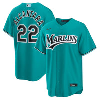 Miami Marlins Sandy Alcantara Nike Teal Alternate Replica Jersey
