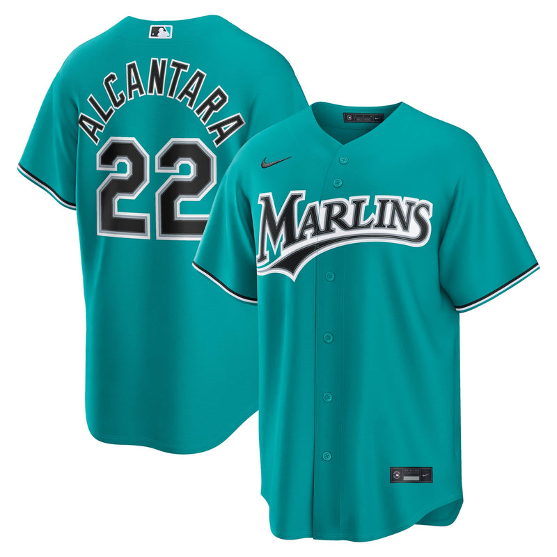 Miami Marlins Sandy Alcantara Nike Teal Alternate Replica Jersey