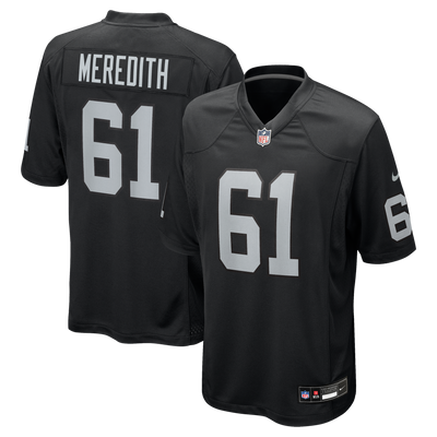 Las Vegas Raiders Jordan Meredith Nike Black Game Player Jersey