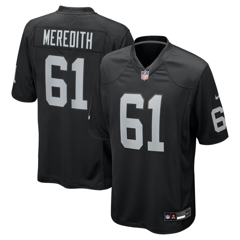 Las Vegas Raiders Jordan Meredith Nike Black Game Player Jersey