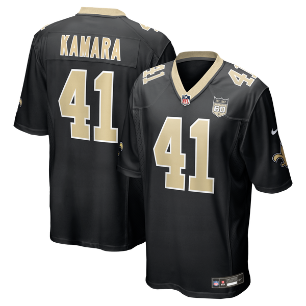 New Orleans Saints Alvin Kamara Nike Black Team 60th Season Game Jersey