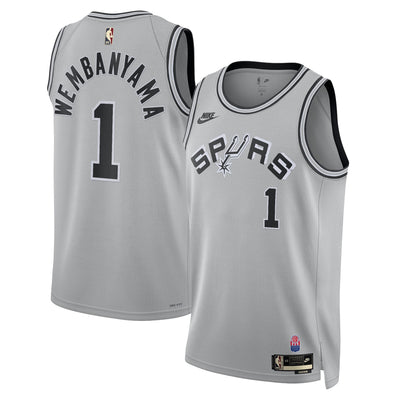 San Antonio Spurs Nike Classic Edition Jersey - Silver - Victor Wembanyama -