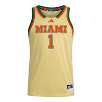 #1 Miami Hurricanes adidas Swingman Jersey - Yellow