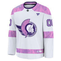 Ottawa Senators Fanatics White 2024 Hockey Fights Cancer Custom Practice Jersey