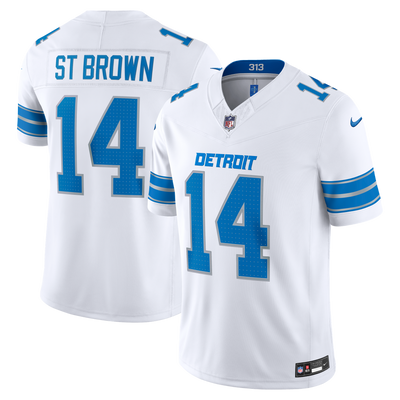 Detroit Lions Amon-Ra St. Brown Nike White Vapor F.U.S.E. Printed Limited Jersey