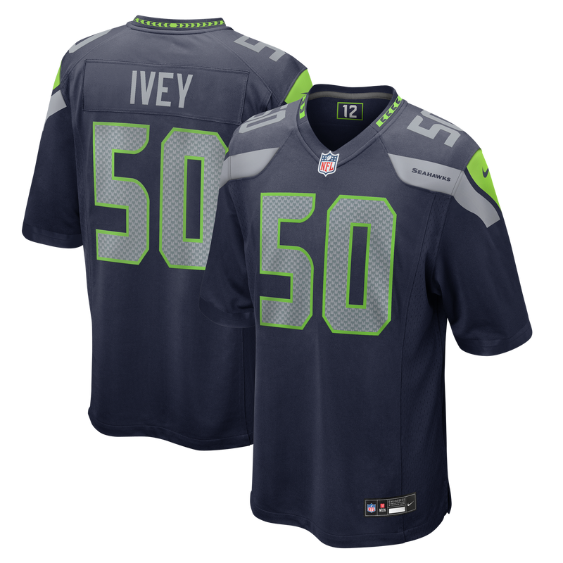 Seattle Seahawks Jared Ivey Nike College Navy Team Game Jersey