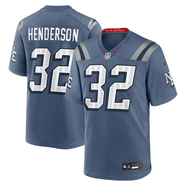 New England Patriots TreVeyon Henderson Nike Blue Rivalries Collection Game Jersey