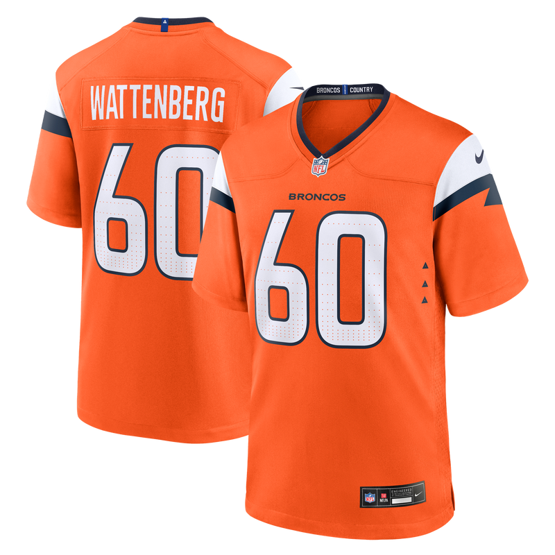 Denver Broncos Luke Wattenberg Nike Orange Team Game Jersey