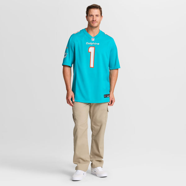Miami Dolphins Jalen Tolbert Nike Aqua Team Game Jersey