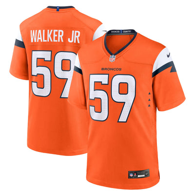 Denver Broncos Johnny Walker Jr Nike Orange Team Game Jersey