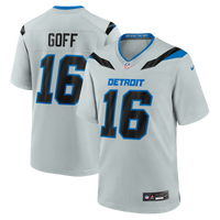 Detroit Lions Jared Goff Nike Silver 2026 Rivalries Collection Game Jersey