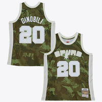 San Antonio Spurs Mitchell & Ness Manu Ginobili 2002 Ghost Camo Swingman Jersey - Green