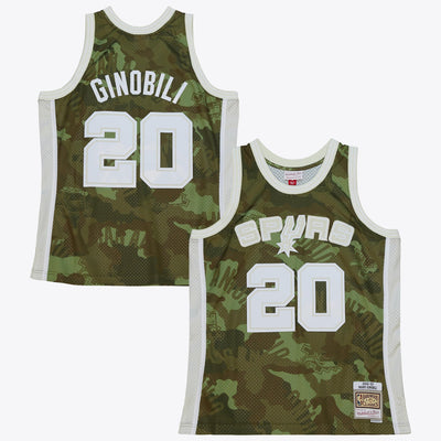 San Antonio Spurs Mitchell & Ness Manu Ginobili 2002 Ghost Camo Swingman Jersey - Green