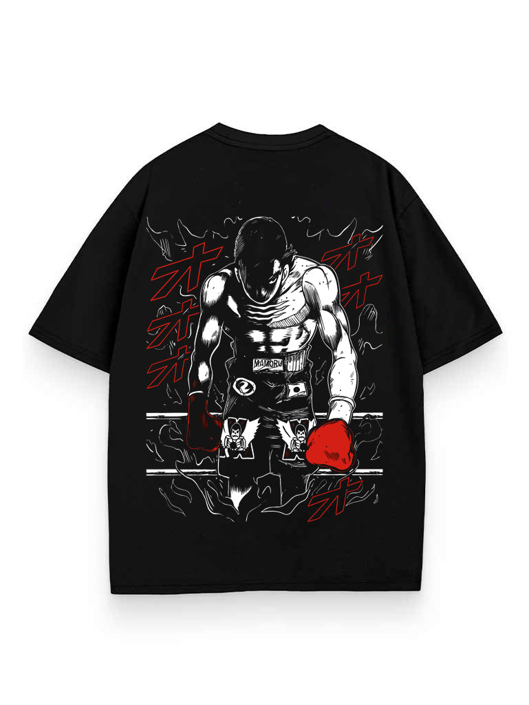 Black t-shirt with Mamoru Takamura Hajime No Ippo The Bear Slayer graphic – photo 1