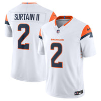 Denver Broncos Patrick Surtain II Nike White Vapor F.U.S.E. Printed Limited Jersey