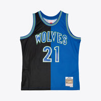 Minnesota Timberwolves Mitchell & Ness Kevin Garnett 1995 Split Swingman Jersey - Blue/Black
