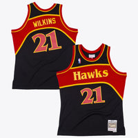 Atlanta Hawks Mitchell & Ness Dominique Wilkins 1986 Reload Swingman Authentic Jersey - Black