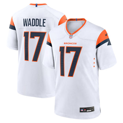 Denver Broncos Jaylen Waddle Nike White Game Jersey