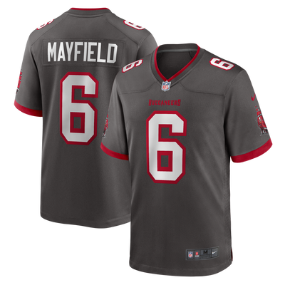 Tampa Bay Buccaneers Baker Mayfield Nike Pewter Alternate Game Player Jersey