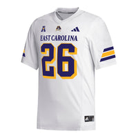 #26 ECU Pirates adidas Replica Football Jersey - White