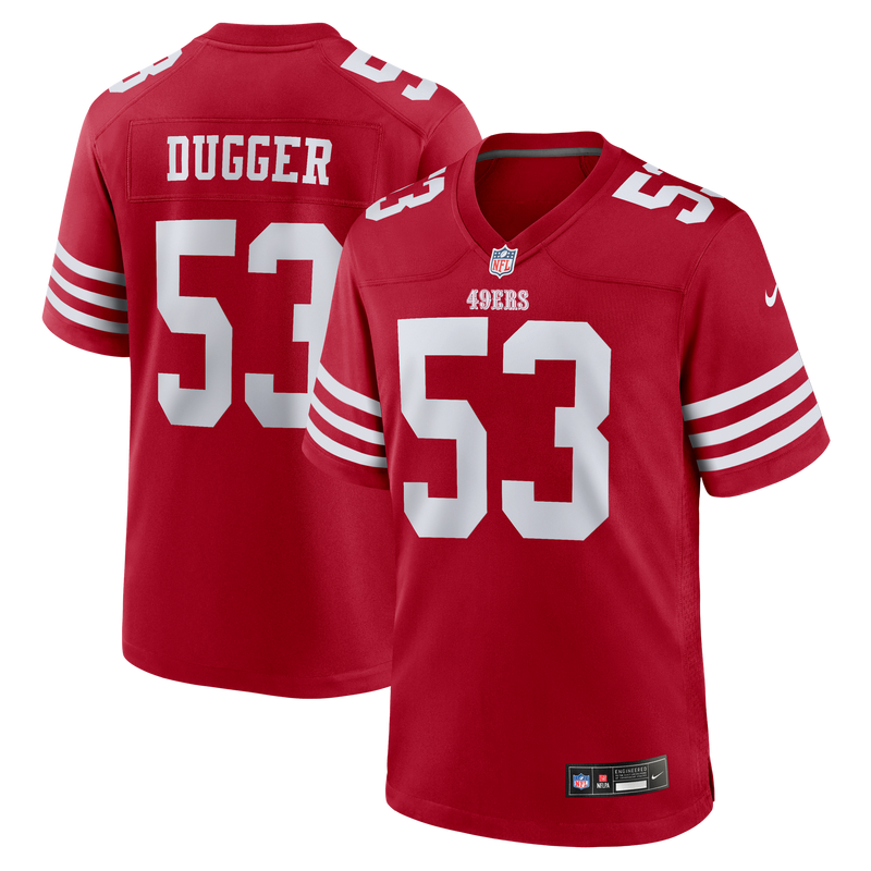 San Francisco 49ers Jaden Dugger III Nike Scarlet Team Game Jersey