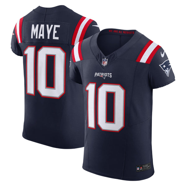New England Patriots Drake Maye Nike Navy Team Vapor F.U.S.E. Elite Jersey