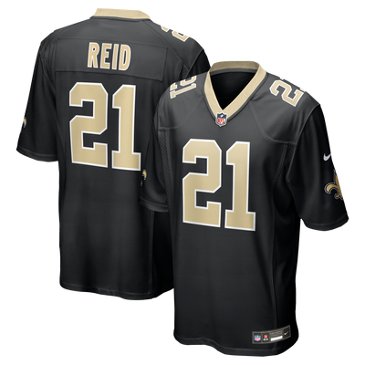 New Orleans Saints Justin Reid Nike Black Team Game Jersey