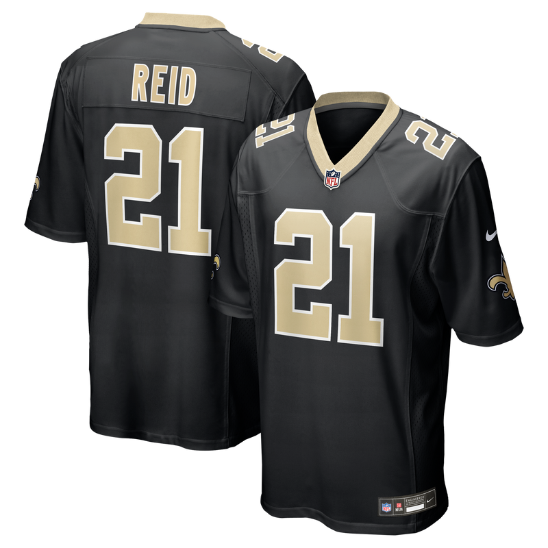 New Orleans Saints Justin Reid Nike Black Team Game Jersey