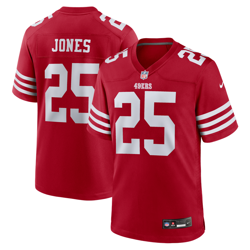 San Francisco 49ers Jack Jones Nike Scarlet Team Game Jersey
