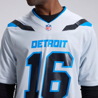 Detroit Lions Jared Goff Nike Silver 2026 Rivalries Collection Game Jersey