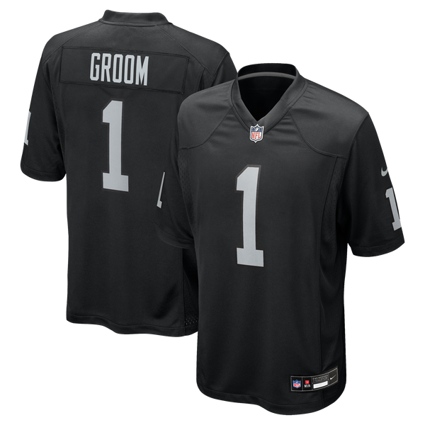 Las Vegas Raiders Number 1 Groom Nike Black Game Jersey