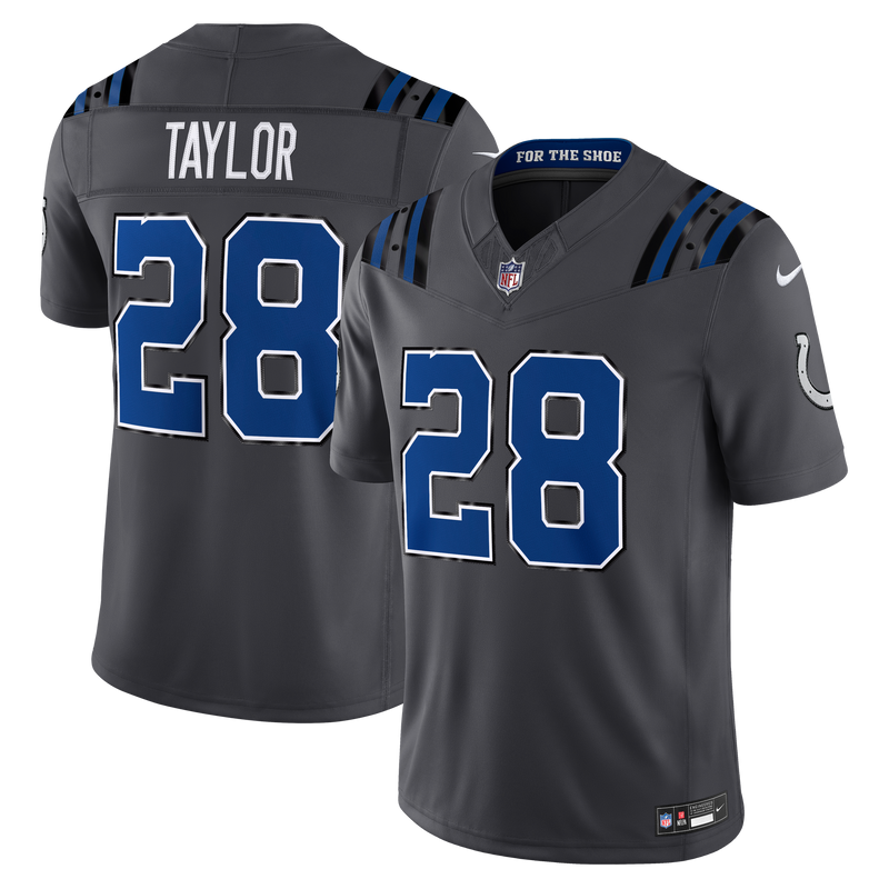 Indianapolis Colts Jonathan Taylor Nike Anthracite 2026 Rivalries Collection Printed Limited Jersey
