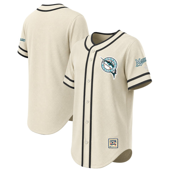 Miami Marlins Stitches Natural Throwback Jersey